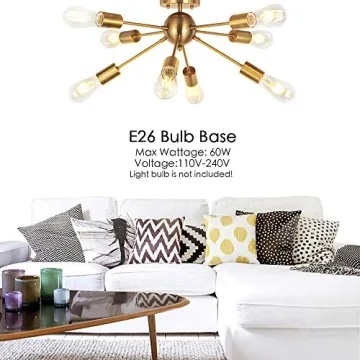 VINLUZ 8 Light Modern Sputnik Chandelier for Home