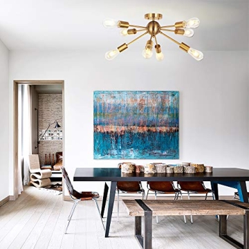 VINLUZ 8 Light Modern Sputnik Chandelier for Home