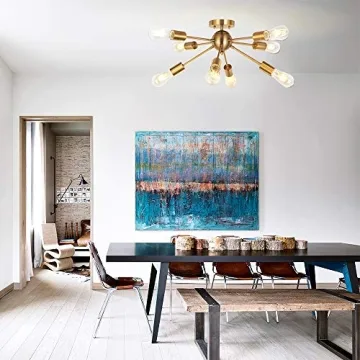 VINLUZ 8 Light Modern Sputnik Chandelier for Home