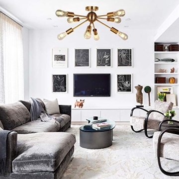 VINLUZ 8 Light Modern Sputnik Chandelier for Home