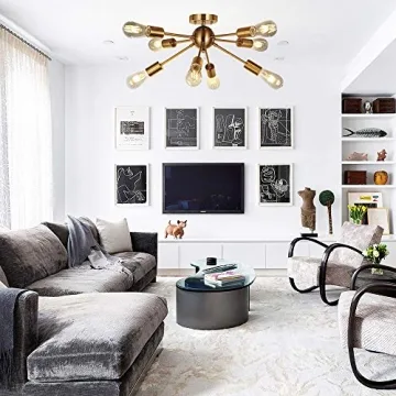 VINLUZ 8 Light Modern Sputnik Chandelier for Home
