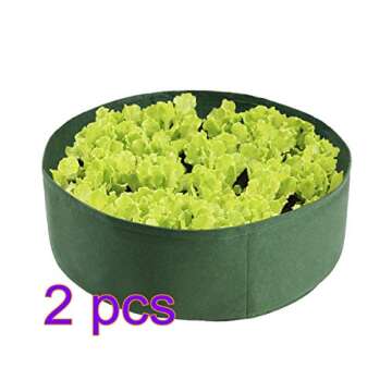 INFILM 2 Pack Plant Growing Bag, 50 Gallon Large Round Fabric Raised Garden Bed Seedling Nursery Gro...