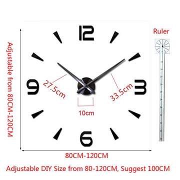 FASHION in THE CITY 3D DIY Wall Clock Creative Design Mirror Surface Wall Decorative Sticker Watches...