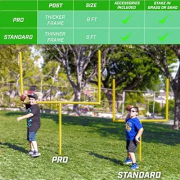GoSports Football Field Goal Post Set - Fun for Kids and Adults