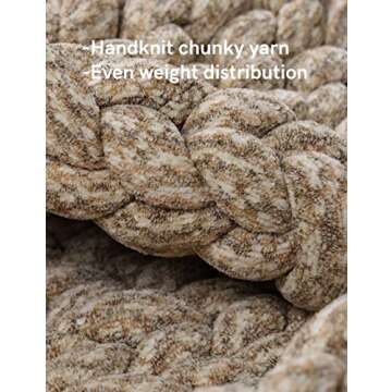 YnM Chenille Weighted Blanket, Handmade Chunky Knitted Design, Soft and Cozy, Temperature Regulating...