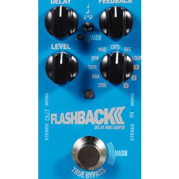 TC Electronic FLASHBACK 2 DELAY Legendary Delay Pedal with Groundbreaking MASH Footswitch, Crystal Delay Effect and Built-In TonePrint Technology, Blue