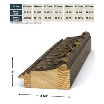 Deco TV Frames - Tuscan Antique Gold Smart Frame Compatible ONLY with Samsung The Frame TV (55", Fits 2017-2020 Frame TV)