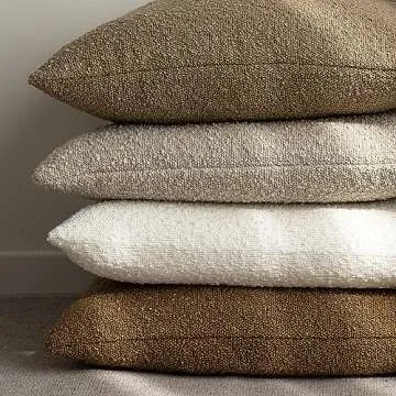 Foindtower Pack of 2, 20 x 20 Inch, Decorative Textured Boucle Throw Pillow Covers Accent Solid Pillow Cases Cozy Soft Couch Cushion Case for Chair Sofa Bedroom Living Room Home Decor, Cream White