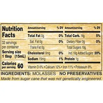 Golden Barrel Blackstrap Molasses - 16 Fl Oz, Rich & Nutritious Sweetener