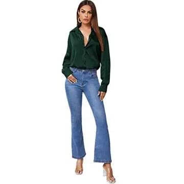 Elegant SOLY HUX Satin Silk Office Blouse for Women