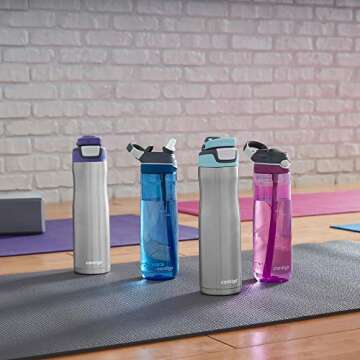Contigo AUTOSPOUT Straw Ashland Chill Stainless Steel Water Bottle, 20 oz, Sangria