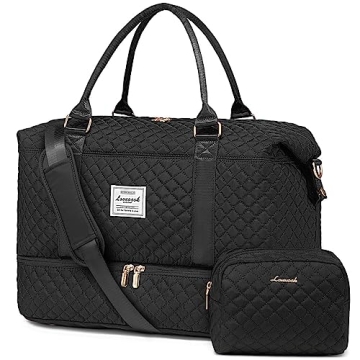 LOVEVOOK Travel Duffle Bag - Stylish Weekender & Gym Bag with Shoe Compartment