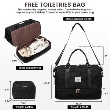 LOVEVOOK Travel Duffle Bag with Shoe Compartment