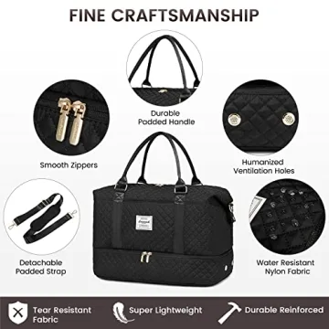 LOVEVOOK Travel Duffle Bag with Shoe Compartment