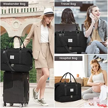 LOVEVOOK Travel Duffle Bag with Shoe Compartment