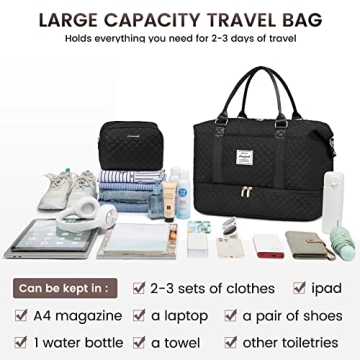 LOVEVOOK Travel Duffle Bag with Shoe Compartment