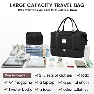 LOVEVOOK Travel Duffle Bag with Shoe Compartment
