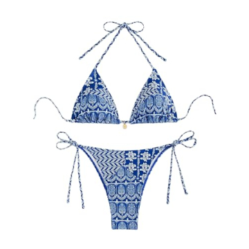 SOLY HUX Women's Adjustable Halter Top Bikini Set