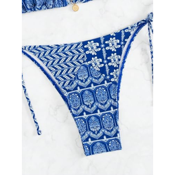 SOLY HUX Women's Adjustable Halter Top Bikini Set