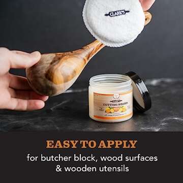 CLARK'S Cutting Board Finish Wax, Enriched with Lemon & Orange Oils ,Made with Natural Beeswax and Carnauba Wax,Butcher Block Wax, (6 ounces)