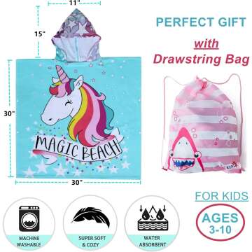 Athaelay Kids Hooded Swim Cover-ups for Girls