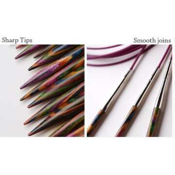 Knit Picks Options Wood Interchangeable Knitting Needle Set - US 4-11 (Rainbow)