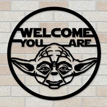 Delightful Yoda Metal Sign - Indoor/Outdoor Decor for Every Star Wars Fan