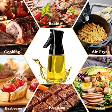 Premium 180ml Glass Olive Oil Sprayer for Cooking - Versatile & Healthy
