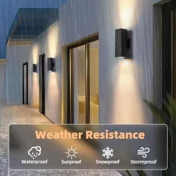 Tewei LED Square Up Down Outdoor Wall Sconces with Bulbs