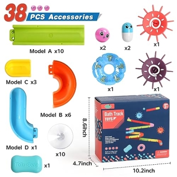 Mold Free Bath Toys - 38 PCS for Ages 2 to 8