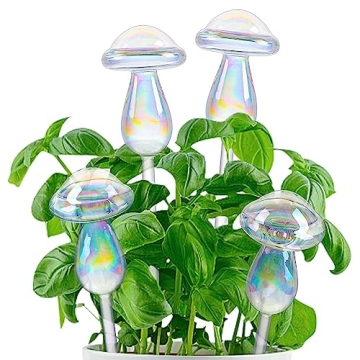 jiuhexuj Plant Watering Globes - 4 Pack Iridescent Rainbow Self-Watering Spikes for Indoor & Outdoor...