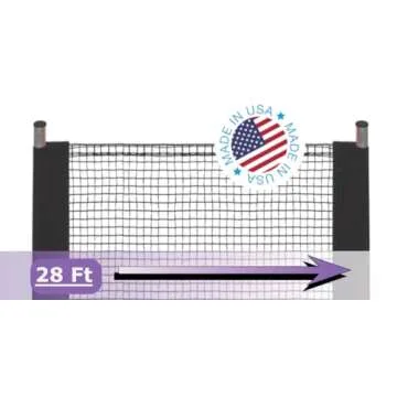 KidKusion Driveway Safety Net | Not Retractable | Black | 28' | Outdoor Barrier; Playtime Safety; Yard Safety