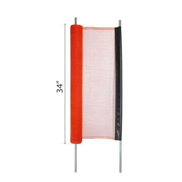 KidKusion Driveway Safety Net | Not Retractable | Black | 28' | Outdoor Barrier; Playtime Safety; Yard Safety