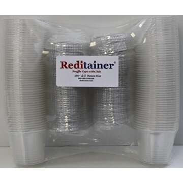 Reditainer Jello Shot Souffle Portion Cups with Lids (100, 5.5 ounce)