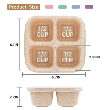 rngwaper 5 Pack Bento Lunch Box，4 Compartment Snack Containers，Divided Bento Snack Box，Meal Prep, Lunch Box Kids/Toddle/Adults,Food Storage Containers for School, Work and Travel (Multicolor-1)