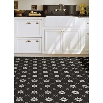 FloorPops Rigel Peel & Stick Floor Tiles Black White Modern