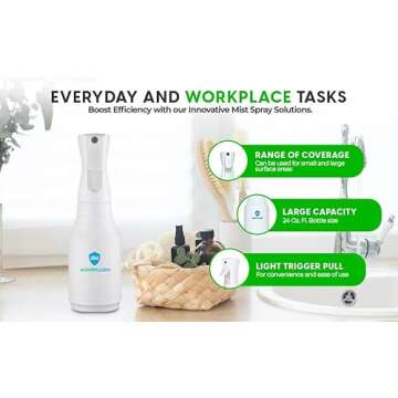 AgroMagen Continuous Mist Sprayer Bottle for Hair Styling, Plants, Cleaning, Ironing and Skin Care (24 oz./700 ml)