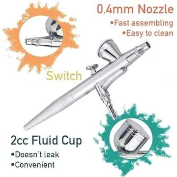 Portable Airbrush Gun Gravity Feed Nails Air Brush Medium Pen Gun Paint Oxygen Spray Misting Tool Silk Portable Airbrush Makeup Kit