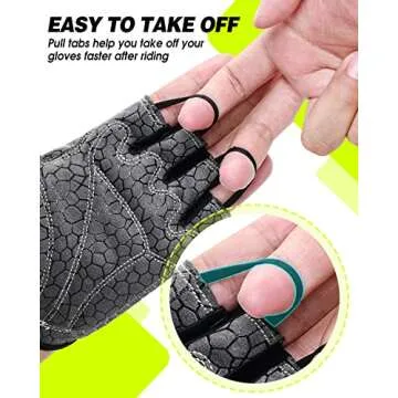 Tanluhu Cycling Gloves Mountain Bike Gloves Half Finger Road Racing Riding Gloves Breathable Shock-Absorbing Biking Gloves for Men and Women (Black, S)