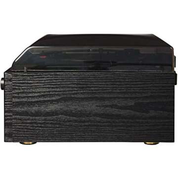 Crosley CR7010A-BK Ridgemont 3-Speed Turntable with Bluetooth, AM/FM Radio, CD Player, Cassette Deck, and Aux-in