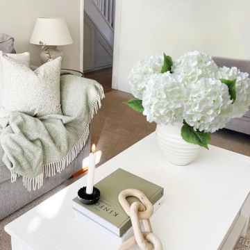 JINWOE 20-Inch Silk Hydrangea Flowers for Home Decoration