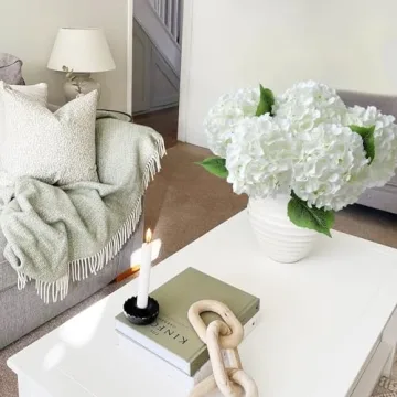 JINWOE 20-Inch Silk Hydrangea Flowers for Home Decoration