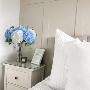 JINWOE 20-Inch Silk Hydrangea Flowers for Home Decoration