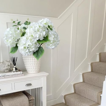 JINWOE 20-Inch Silk Hydrangea Flowers for Home Decoration