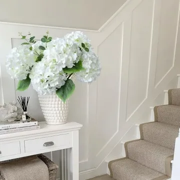 JINWOE 20-Inch Silk Hydrangea Flowers for Home Decoration