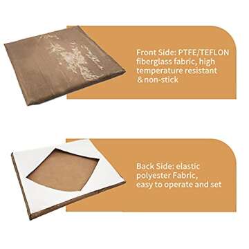 Heat Press Platen Wrap Cover 16x20 Inch, Non-Stick Heat Resistant Teflon Protector for Protecting Heat Pressing Machine Plate from Residue, Inks, Adhesives