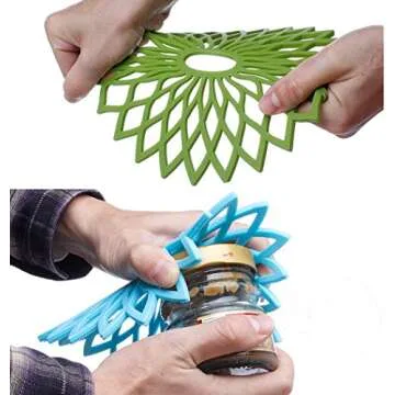 ME.FAN Silicone Trivet - Trivet Mat - Kitchen Hot Pads for Pots/Hot Dish Insulated Teapot Trivet Flexible Durable Non Slip Large Coasters 3 Set Light Blue