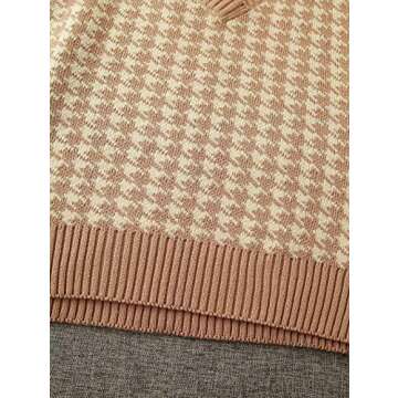 Sdencin Women Houndstooth Knit Sweater Vest - Stylish & Cozy