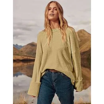 Oversized Fuzzy Knit Sweater for Women - Chic & Warm