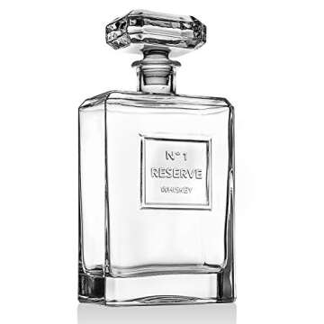Godinger Reserve Whiskey Decanter for Liquor Scotch Bourbon - 40oz Clear